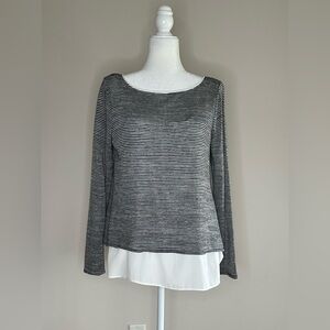 White House Black Market Monochrome Knit Top
